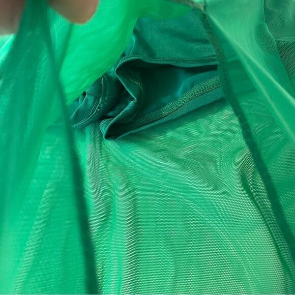 The Line up solo dance custom costume kelly green 2 piece maxi skirt leotard 10 - Picture 15 of 15